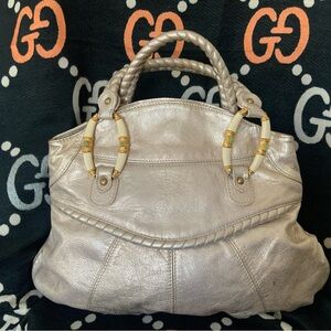 Valentino Garavani Metallic Silver & Jade Purse